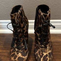 Steve Madden leopard fur boots