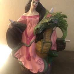 Moon Maiden With Dragon Ceramic 