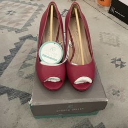 Andrew Geller Women’s Red Peep Toe Heels 