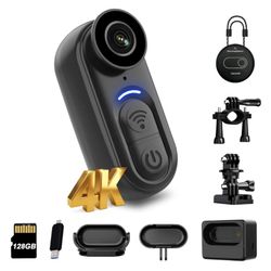 4K Mini Body Camera with 128GB Thumb Size
Compact wearable design with hands-free POV recording, perfect for travel, cycling, pets, and everyday momen