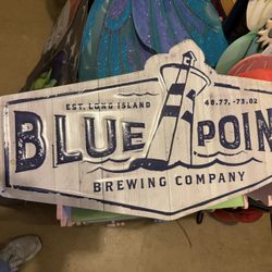 Man Cave Rare Long Island Metal Man Cave Sign Blue Point Beer 21x12 In