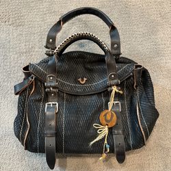 True Religion Black Leather Bag