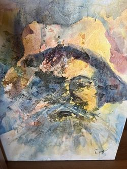 Original Signed Watercolor Portrait Painting