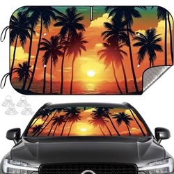 Car Windshield Sun Shade, Foldable Windshield Cover Sunshade Front Window with Enhanced Sun Protection for Cars, SUVs, Hatchback (55" x 29.5")