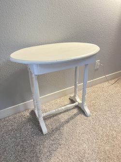White Round Hall Table