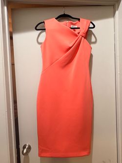 Calvin Klein Coral Sleeveless Dress Size 6