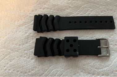 Seiko Rubber Black watch Band 22 mm