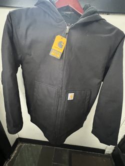 Carhartt Boys' Flannel-Lined Hooded Canvas Insulated Zip-Up Jacket