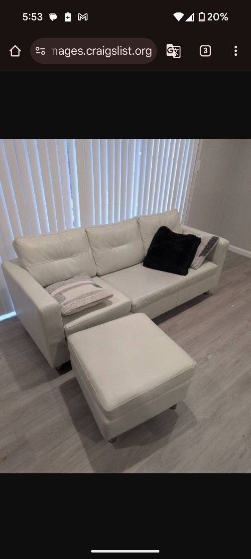 White Leather Sofa Couch
