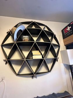 SUPER RARE MODERN ART HEXAGONAL SHELVING CB2 CRATE BARREL WEST BOOKASE