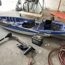 (REDUCED $) Kayak With Trolling Motor And Battery