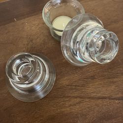 New Glass Candle Holder, Double Sided Stick Or Tealight Size