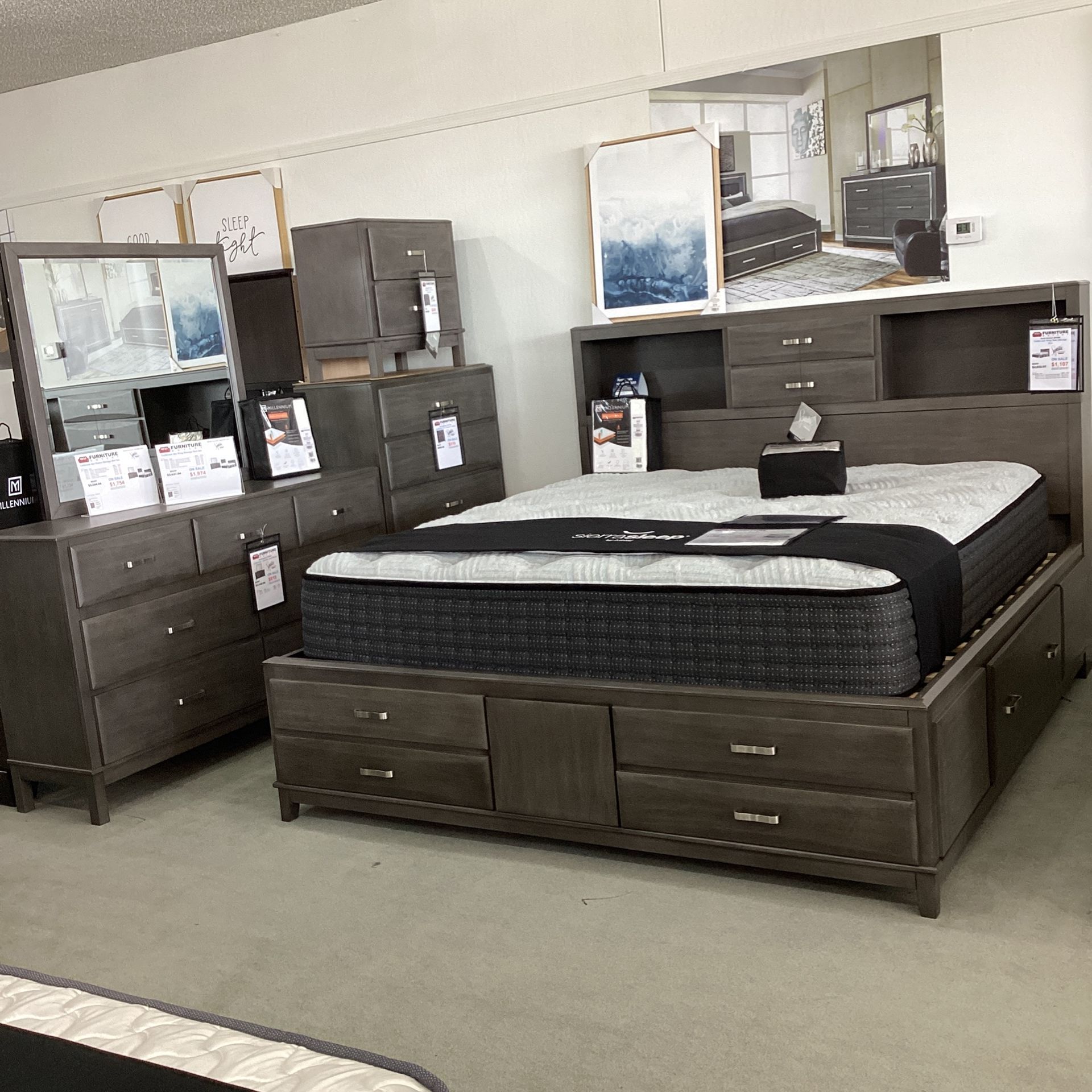Caitbrook 4pc Queen Storage Bed Set
