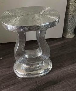 Disco Ball Mirrored Console Table