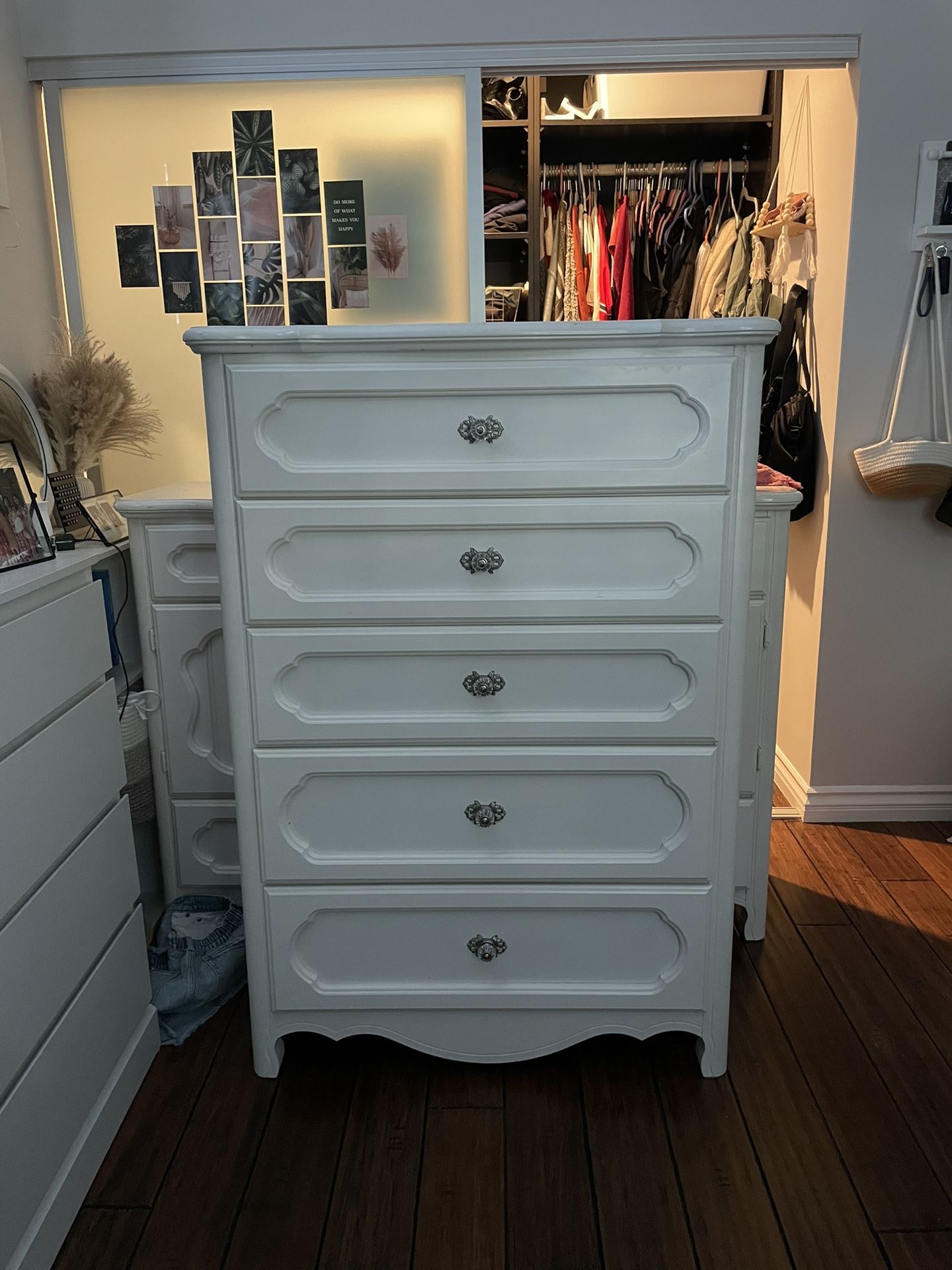 2 White Bedroom Dressers 