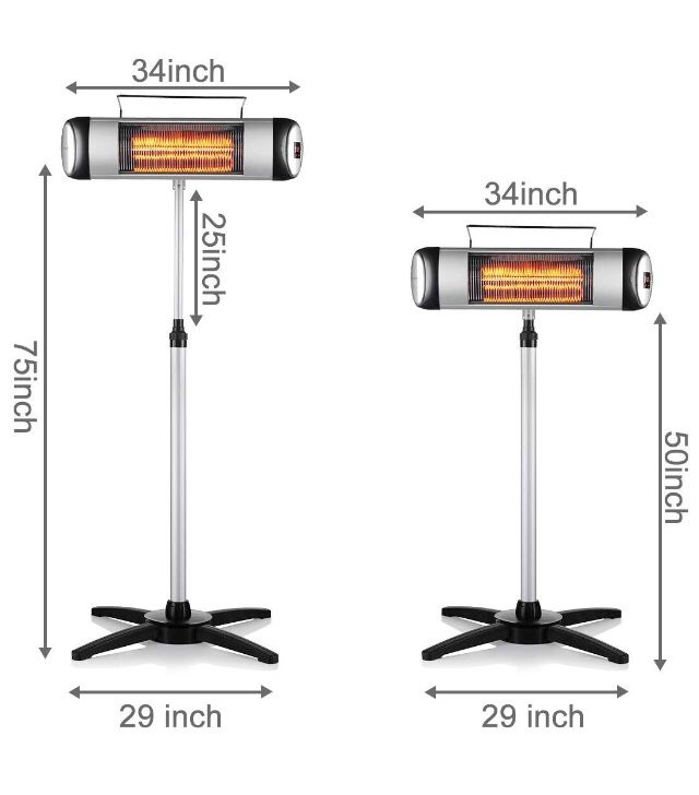 Electric Waterproof Indoor-Outdoor Heater with Remote Control