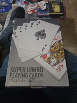 Super jumbo playing cards 8x11" card size