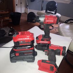Black And Decker Impact, Gun Drill And Batteries And Charger