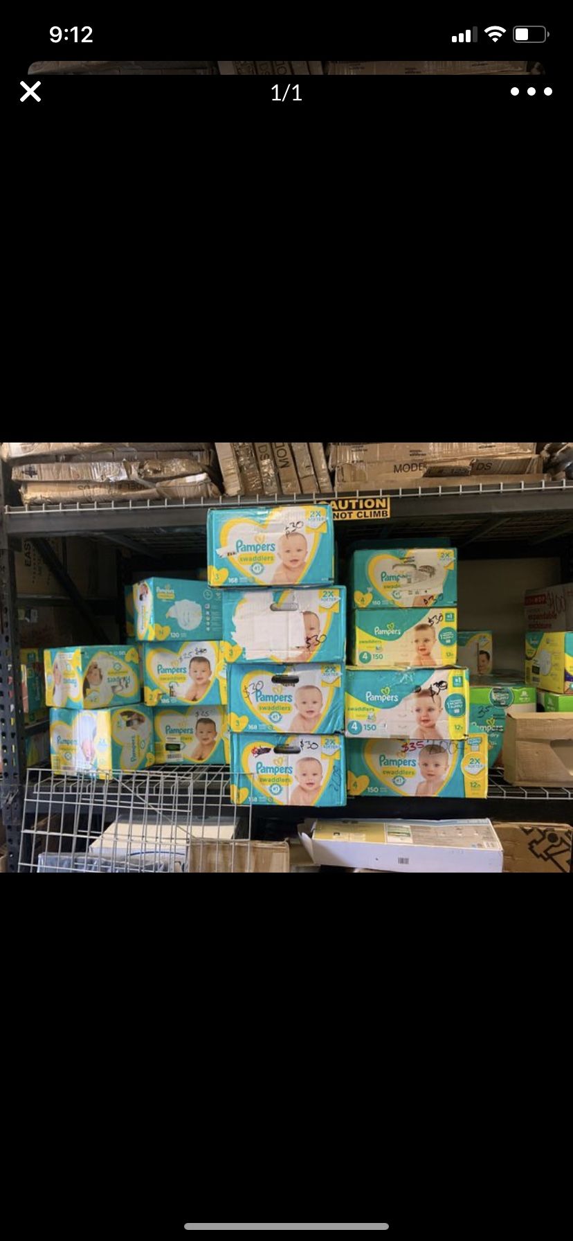 All size pampers 25-40$