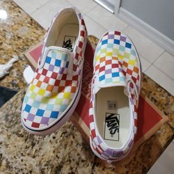 Rainbow Checkers Van Shoes 