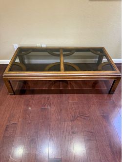 Real Wood & Glass Coffee Table