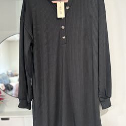 Black Swim Cover Up Dress 