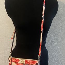 Kate Spade Cameron Street Purse Bag Leather With Floral Design