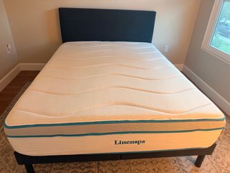 Queen bed frame + mattress