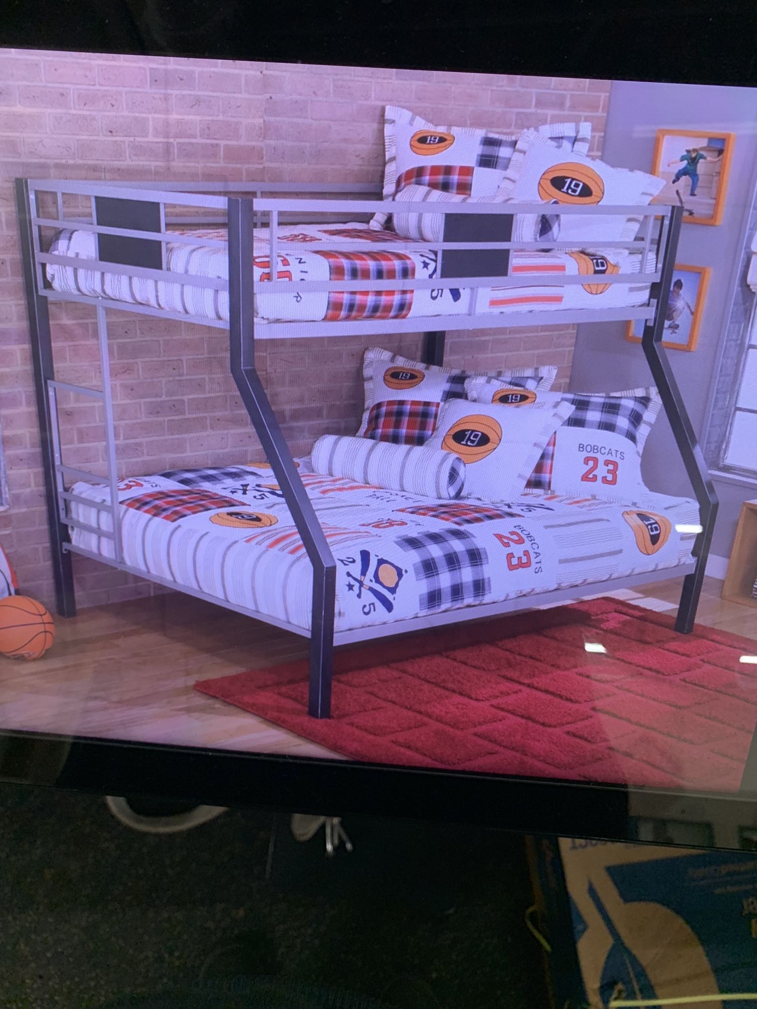 Twin Over Full Bunk Bed ( Metal) On Sale( Mattresses Sold