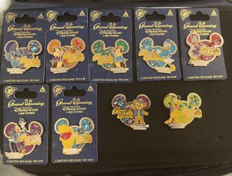 Shanghai Disneyland Grand Opening 9 Pin Set Authentic Limited Release *Rare*