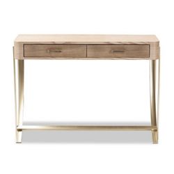 2 Drawer Console Table (natural finished wood) - Baxton Studio