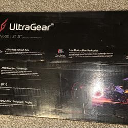 LG 32" Ultra-Gear QHD (2560 x 1440) Gaming Monitor, 165Hz, 1ms, Black 32GN600-B.Aus, New