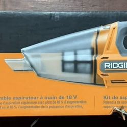 RIDGID 18V Cordless Hand Vacuum Kit - New in Box - 2.0Ah Battery & Charger, 40 CFM, Extension Wand