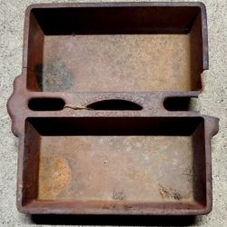 Antique 1800s Cast Iron Double Loaf Pan Marked Barstow Stove Company Providence Ri