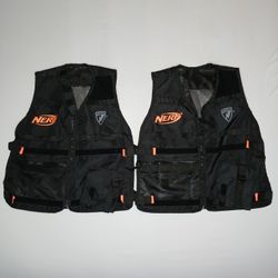 Lot Of 2 Nerf N Strike Tactical Vests Full Zip Adjustable 
