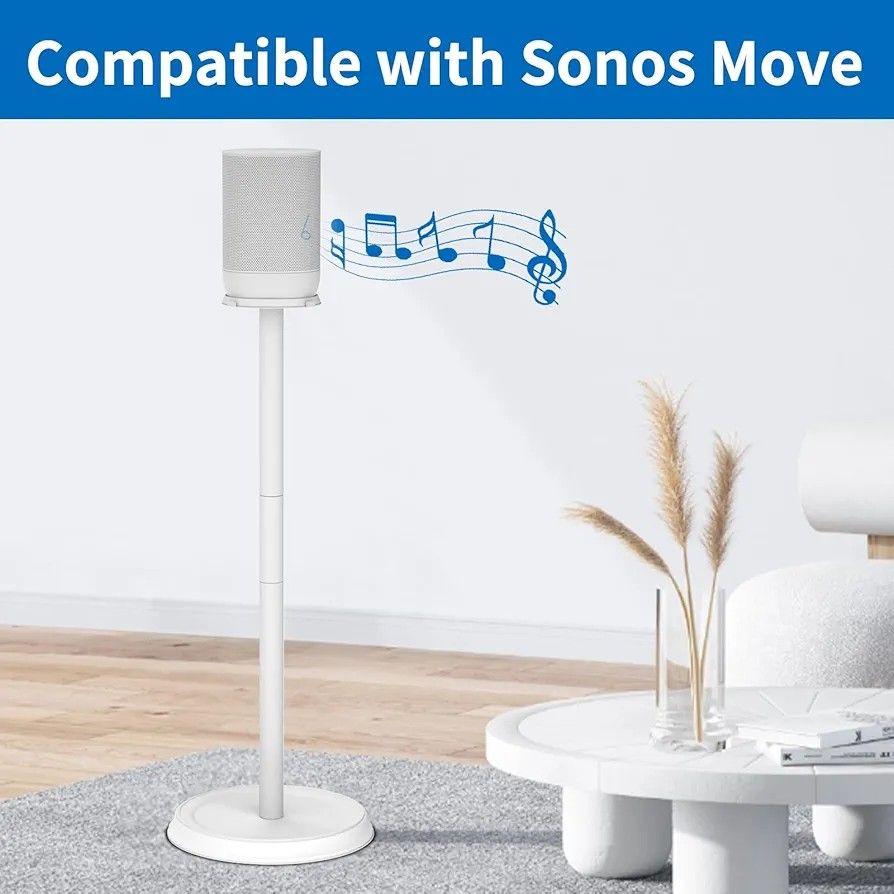 Heavy Duty Floor Speaker Stand for Sonos Move, Move 2 Stand Holder with Management Cable Clips Compatible with Sonos Move, Move 2 Speaker Stand Easy t