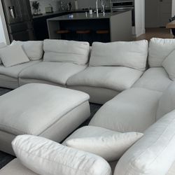 White Lounge Cloud Dupe Sectional 