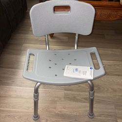 Medline Shower Chair With Back (Aluminum)