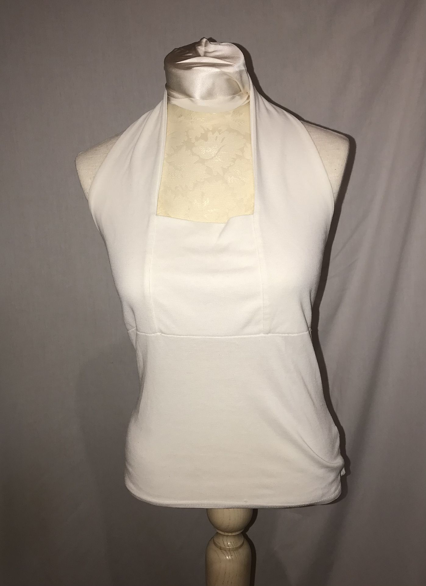 The Limited Cream Fitted Halter Tank Top
