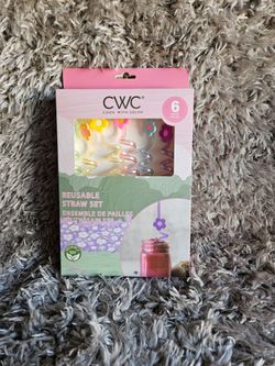 CWC Cook With Color Reusable Straw Set 6-Piece