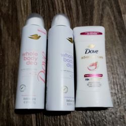 Dove Women's Whole Body Deodorant & Stick Deodorant BUNDLE
