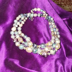 Vintage 60's Triple Strand Beads