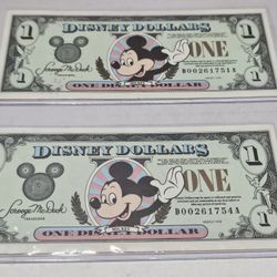 1998 Disney Collectable Dollars (2 Uncerculated)