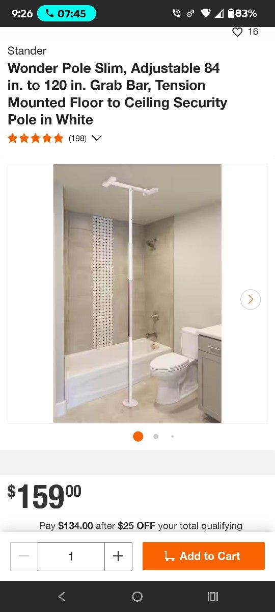 Bath Security Pole High Quality Floor To Ceiling Adjustable