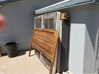 California King Bed Barely Used Has Foundation boards and has bed frame head board and front board