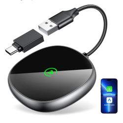 Wireless Carplay Adapter for iPhone & Android Auto 2-in-1 Plug & Play Low Delay Carplay Wireless Adapter Convert Wired to Wireless Apple Carplay Dongl