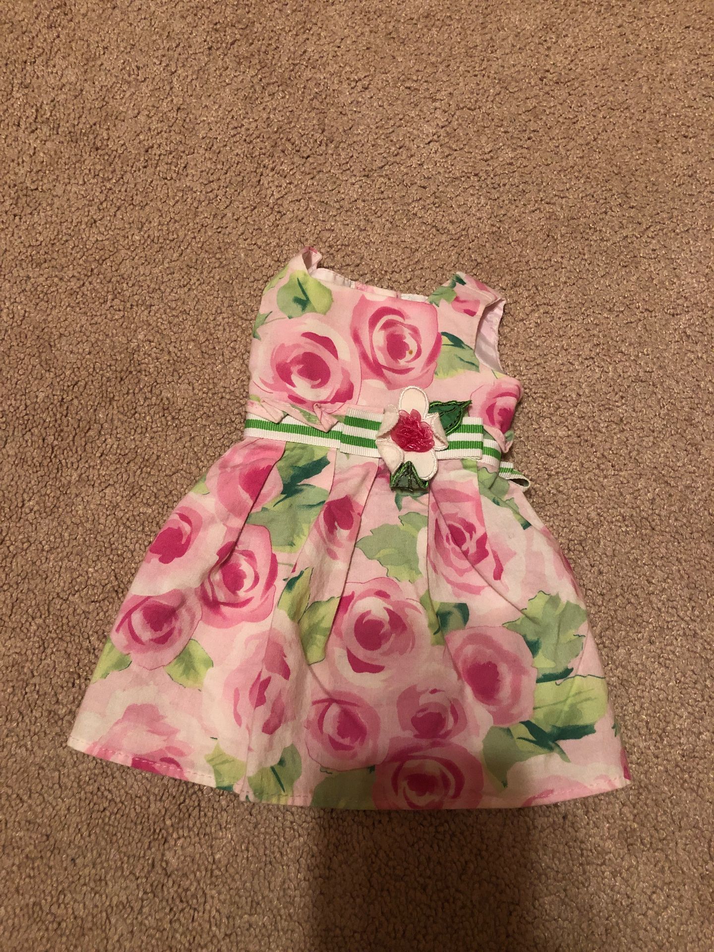 Pink flower dress fits American girl dolls too