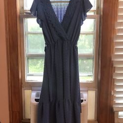 Light Blue Satin Dress – Size Large – Classy Party Look