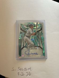 2023 Leaf Metal Paul Molitor Aqua Prismatic Parallel #4/5 Autograph