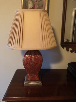 Beautiful Red and Gold Table Lamp